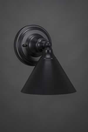 Wall Sconce Shown In Matte Black Finish With 7" Metal Shade