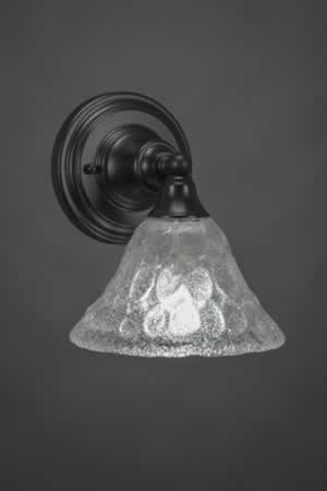 Wall Sconce Shown In Matte Black Finish With 7" Italian Bubble Glass