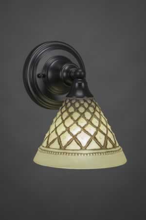Wall Sconce Shown In Matte Black Finish With 7" Chocolate Icing Glass