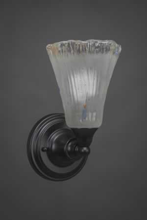 Wall Sconce Shown In Matte Black Finish With 5.5" Fluted Frosted Crystal Glass