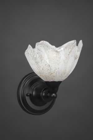 Wall Sconce Shown In Matte Black Finish With 7" Italian Ice Glass