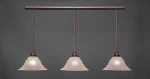 3 Light Multi Light Pendant With Hang Straight Swivels Shown In Bronze Finish With 14" Italian Marble Glass