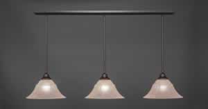 3 Light Multi Light Pendant With Hang Straight Swivels Shown In Dark Granite Finish With 14" Italian Marble Glass