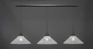 3 Light Multi Light Pendant With Hang Straight Swivels Shown In Dark Granite Finish With 16" Gold Ice Glass