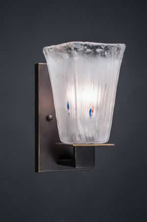 Apollo Wall Sconce Shown In Dark Granite Finish With 5" Square Frosted Crystal Glass