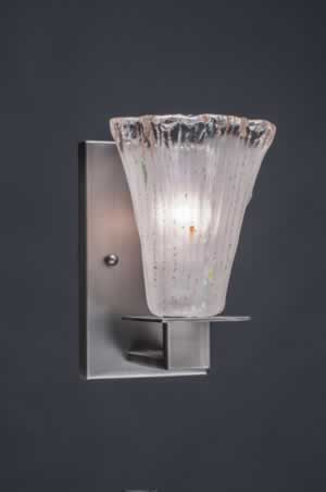 Apollo Wall Sconce Shown In Graphite Finish With 5.5" Fluted Frosted Crystal Glass
