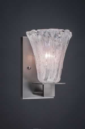 Apollo Wall Sconce Shown In Graphite Finish With 5.5" Fluted Italian Ice Glass