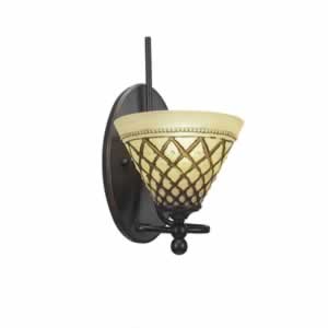 Capri 1 Light Wall Sconce Shown In Dark Granite Finish With 7" Chocolate Icing Glass