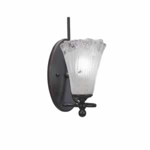 Capri 1 Light Wall Sconce Shown In Dark Granite Finish With 5.5" Frosted Crystal Glass