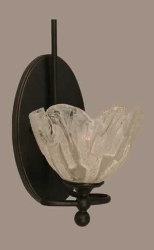 Capri 1 Light Wall Sconce Shown In Dark Granite Finish With 7" Italian Ice Glass