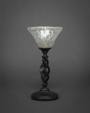 Eleganté Mini Table Lamp Shown In Dark Granite Finish With 7" Italian Bubble Glass