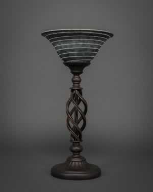 Eleganté Table Lamp Shown In Dark Granite Finish With 10" Charcoal Spiral Glass