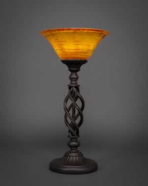 Eleganté Table Lamp Shown In Dark Granite Finish With 10" Firré Saturn Glass