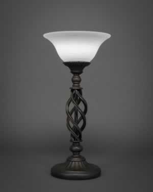 Eleganté Table Lamp Shown In Dark Granite Finish With 10" White Linen Glass
