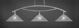 Bow 3 Light Billiard Light Shown In Brushed Nickel Finish With 16" Italian Bubble Glass