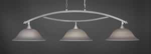 Bow 3 Light Billiard Light Shown In Brushed Nickel Finish With 16" Gray Linen Glass