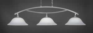 Bow 3 Light Billiard Light Shown In Brushed Nickel Finish With 16" White Linen Glass
