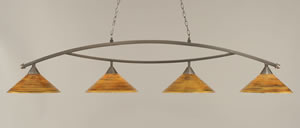 Bow 4 Light Billiard Light Shown In Brushed Nickel Finish With 16" Firré Saturn Glass