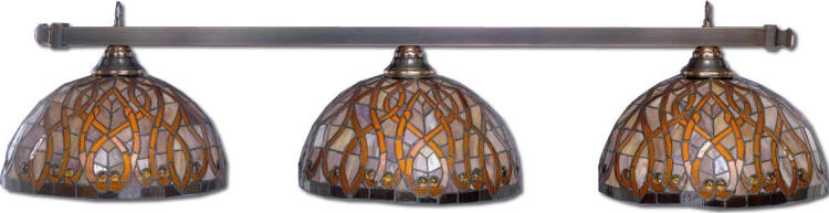 Persian Night Glass Pool Table light made from Copper Foil Glass by Toltec Billiard Lighting