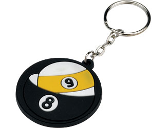 Key Chain - Rubber 9 & 8                                     Pool Cue