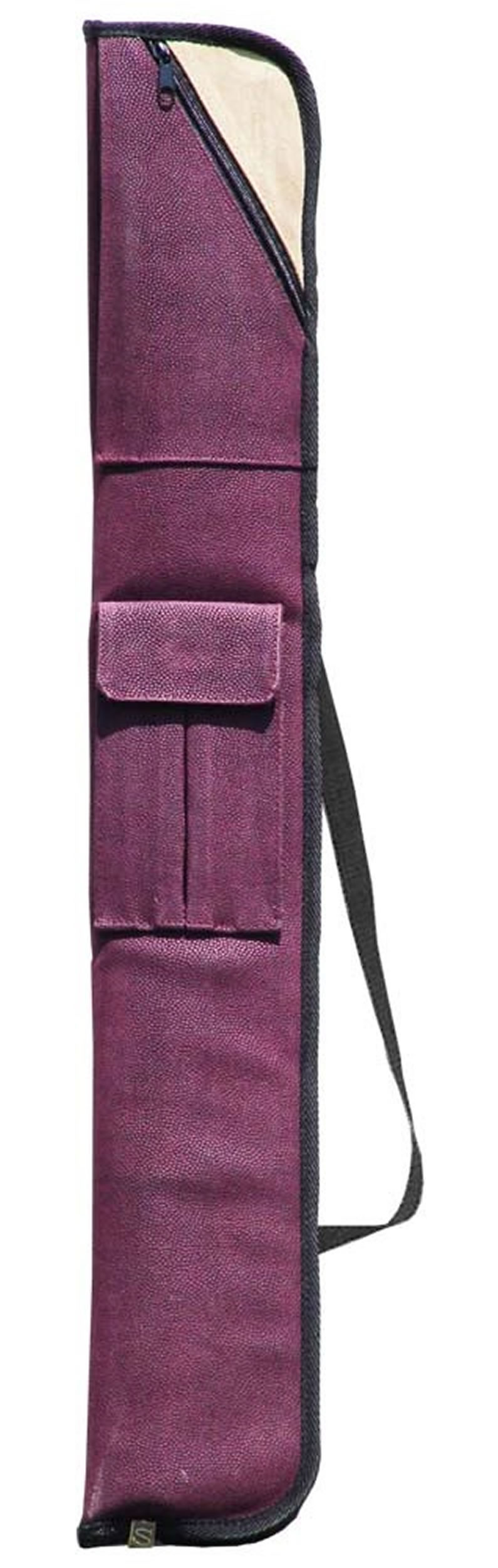 Sterling Burgundy Angora Pool Cue Case for 2 Cues Pool Cue