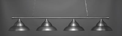 Oxford 4 Light Bar Shown In Brushed Nickel Finish With 16" Brushed Nickel Double Bubble Metal Shades