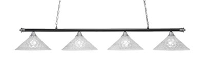Oxford 4 Light Bar Shown In Chrome & Matte Black Finish With 16" Italian Bubble Glass