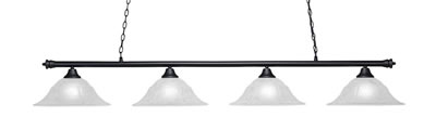 Oxford 4 Light Bar Shown In Matte Black Finish With 16" White Marble Glass