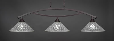 Bow 3 Light Bar Shown In Dark Granite Finish With 16" Italian Bubble Glass