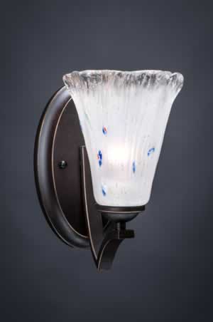 Zilo Wall Sconce Shown In Dark Granite Finish With 5.5" Fluted Frosted Crystal Glass