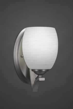 Zilo Wall Sconce Shown In Graphite Finish With 5" White Linen Glass