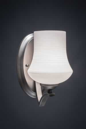 Zilo Wall Sconce Shown In Graphite Finish With 5.5" Zilo White Linen Glass