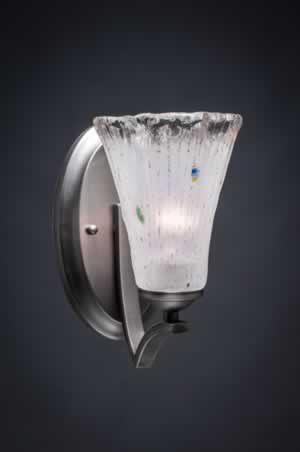 Zilo Wall Sconce Shown In Graphite Finish With 5.5" Fluted Frosted Crystal Glass