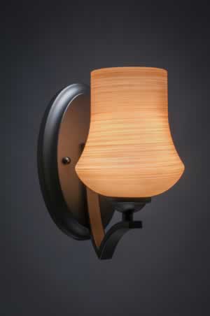 Zilo Wall Sconce Shown In Matte Black Finish With 5.5" Zilo Cayenne Linen Glass