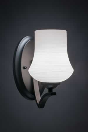 Zilo Wall Sconce Shown In Matte Black Finish With 5.5" Zilo White Linen Glass