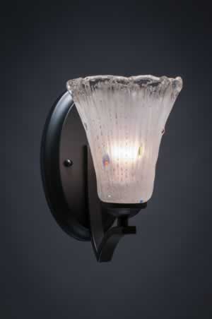 Zilo Wall Sconce Shown In Matte Black Finish With 5.5" Fluted Frosted Crystal Glass