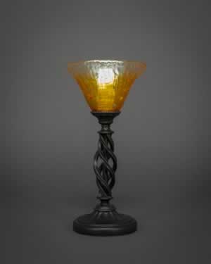 Elegant&eacute; Table Lamp Shown In Dark Granite Finish With 7" Gold Champagne Crystal Glass