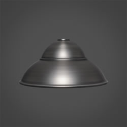 13" Brushed Nickel Double Bubble Metal Shade