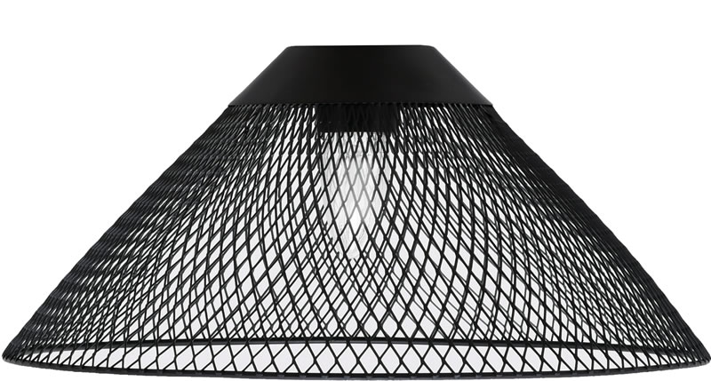 14" Matte Black Cone Mesh Metal Shade