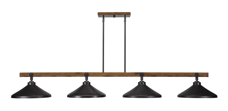 Portland 4 Light Bar With 14” Dark Granite Metal Shades