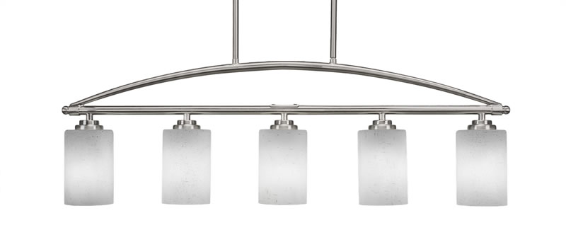 Marquise 5 Light Bar In Brushed Nickel Finish With 4” White Muslin Glass