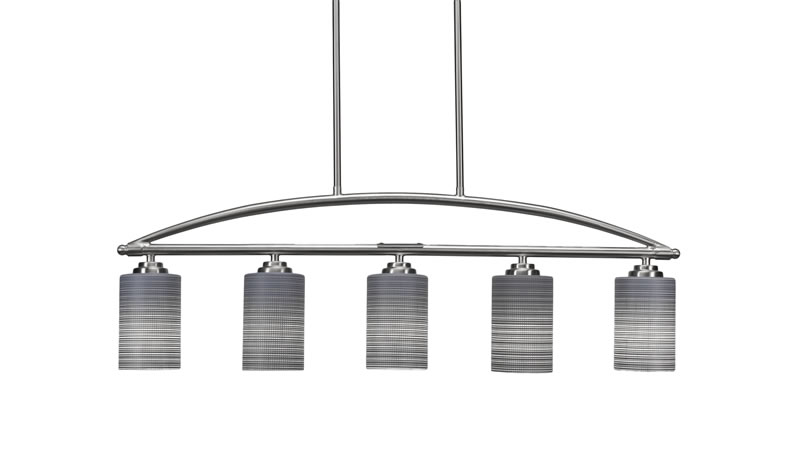 Marquise 5 Light Bar In Brushed Nickel Finish With 4" Gray Matrix Glass