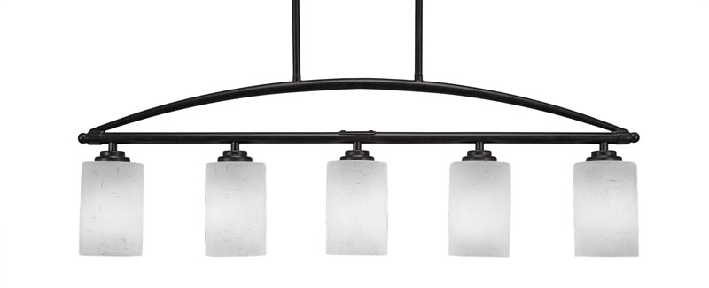 Marquise 5 Light Bar In Dark Granite Finish With 4” White Muslin Glass