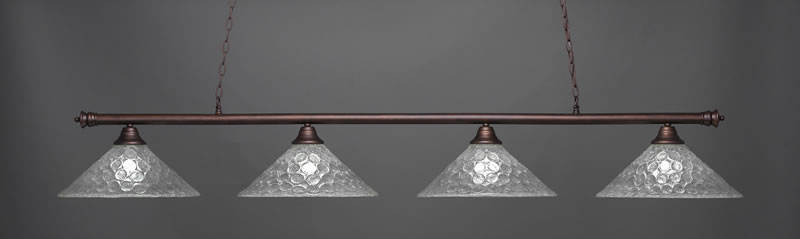 Oxford 4 Light Bar Shown In Bronze Finish With 16" Italian Bubble Glass