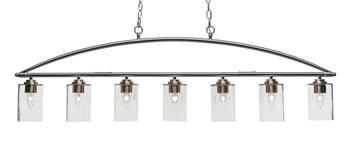 Marquise 7 Light Bar In Brushed Nickel Finish With 4” Clear Bubble Glass