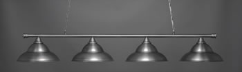 Oxford 4 Light Bar Shown In Brushed Nickel Finish With 16" Brushed Nickel Double Bubble Metal Shades