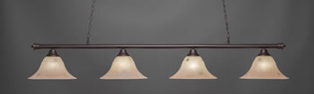 Oxford 4 Light Bar Shown In Dark Granite Finish With 14" Italian Marble Glass