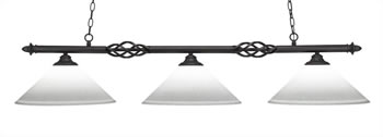 Eleganté 3 Light Bar Shown In Dark Granite Finish With 16" White Muslin Glass